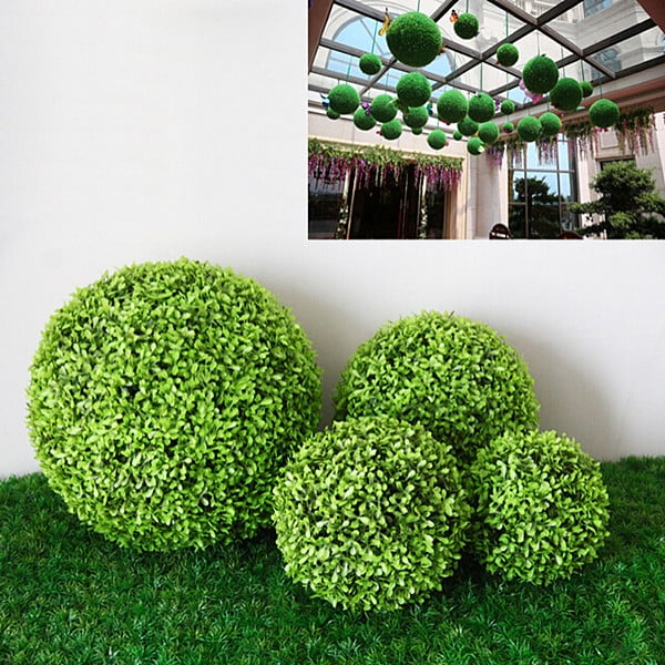 5pcs artificial grass ball Greenery Decor Wedding Topiary Patio Green  Leaves