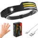 thumbnail image 2 of Linterna frontal LED 1000LM Sensor de movimiento de silicona Linterna frontal IPX4 impermeable COB Linterna frontal 1500mAh 260 ° Carga USB Linterna frontal 10 modos de iluminación Reutilizable para a, 2 of 9