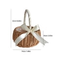 thumbnail image 3 of EaseDay Wicker Flower Basket, Rattan Woven Wedding Flower Girl Baskets with Handle, Portable Small Storage Organizer for Candy and Home Decor, 1 Count, 3 of 8