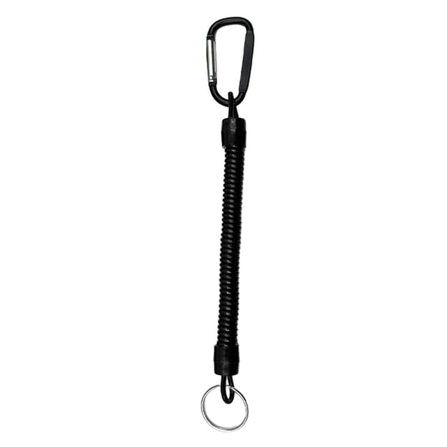 Fishing Missed Rope Anti-Lost Spiral Spring Lure Pliers Lanyard Spring Rope Black