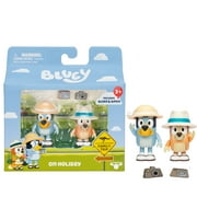 Bluey On Holiday Figure 2-Pack - On Holiday, 2.5 Inch Bluey and Bingo, Toys for Kids 3-6 Years