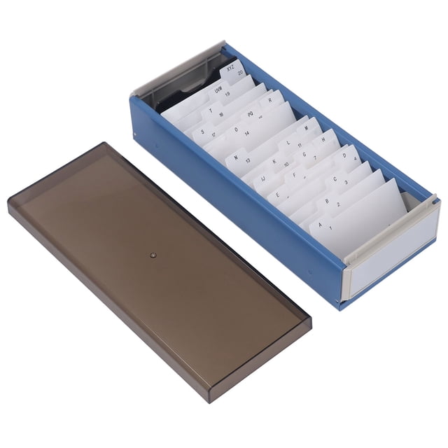 Apuakthei Portatarjetas con capacidad para 800 tarjetas de visita Organizador de archivadores de tarjetas de la A a la Z con cubierta transparente alta para tarjetas de visita Azul