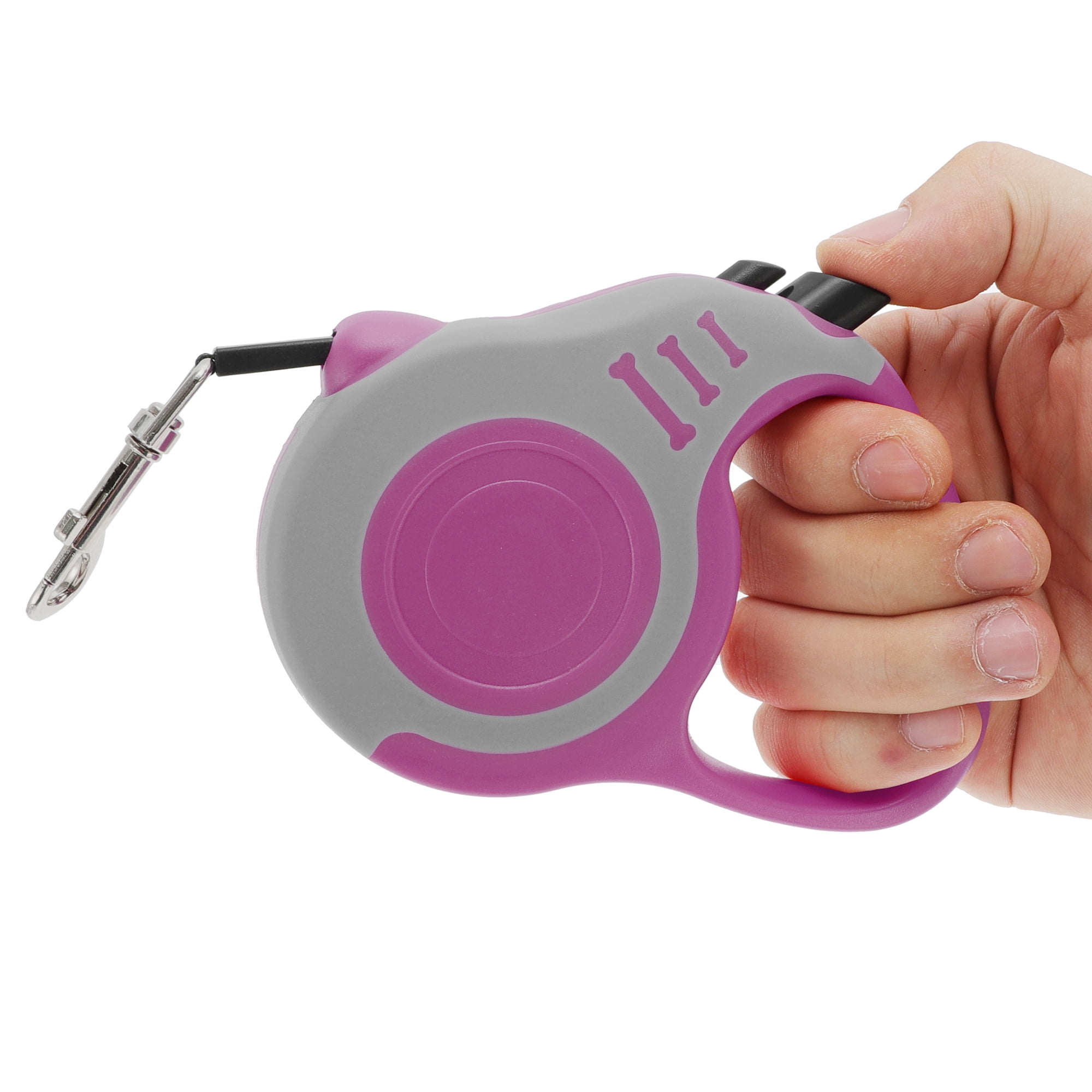 Unique Bargains Retractable Pet Leash Dog Leash Rose Red, Gray 196.85"