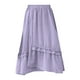 thumbnail image 1 of Falda midi Prolriy para mujer, dulce falda de encaje de doble capa, fluida, fina, de corte A, cintura alta, longitud media, faldas para mujer, morada, XXL, 1 of 8