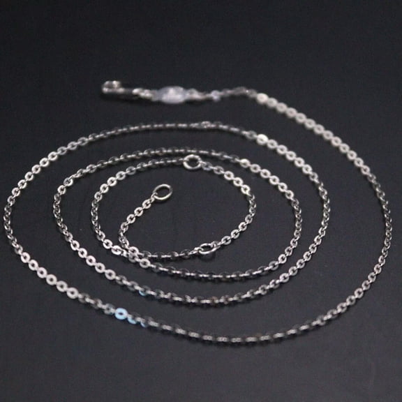 K-KED Fine Pt950 Real Platinum 950 Women Soild 1.1mm Rolo Chain Link Necklace 16-18in