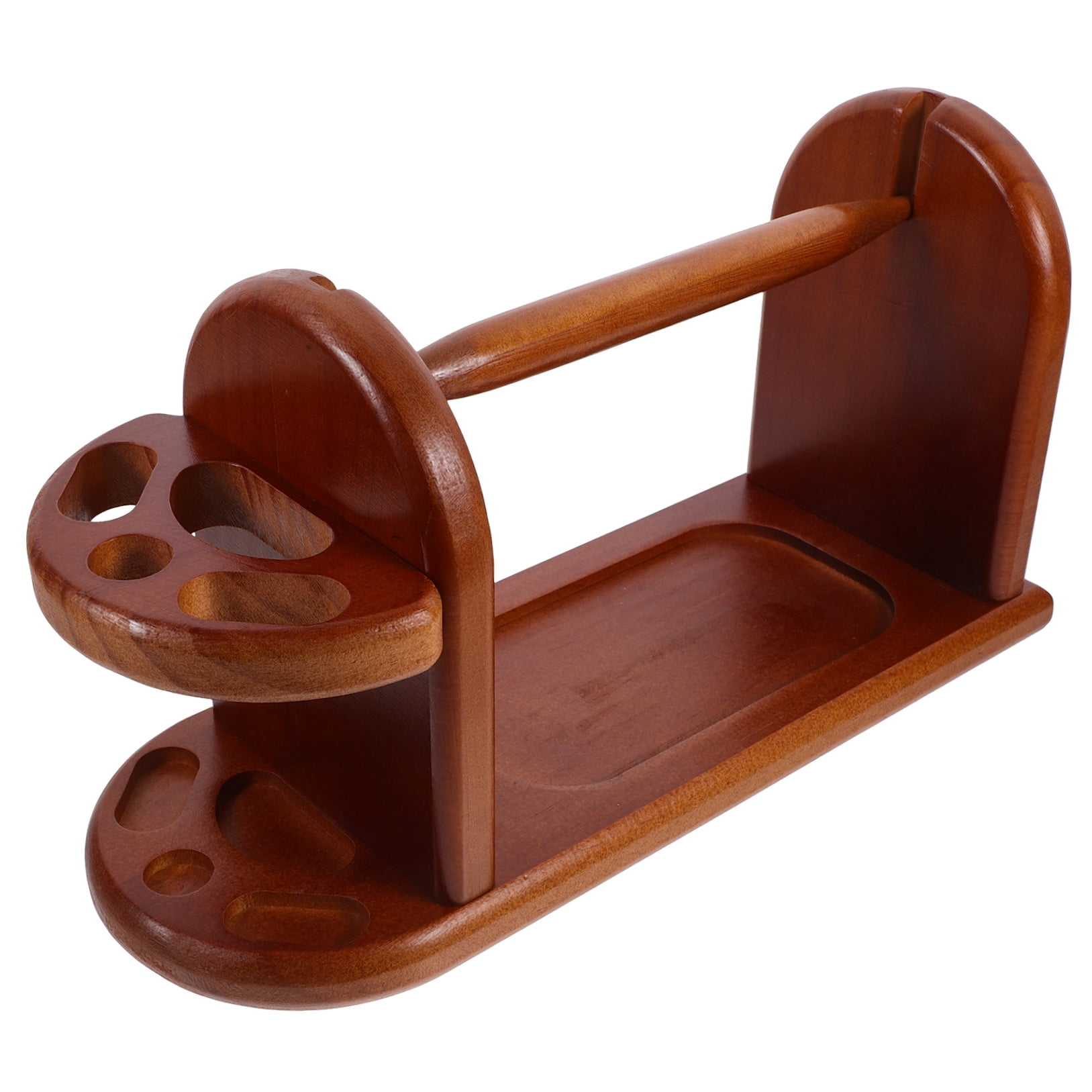 KONTONTY Wooden Spool Holder for Home Use Durable Brown Thread Stand Sturdy Wood Material 6.5 Inches High