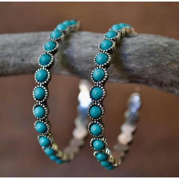 QQTDFG 925 Silver Turquoise Ear Hook Women Earrings Wedding Dangle Drop Jewelry-#4
