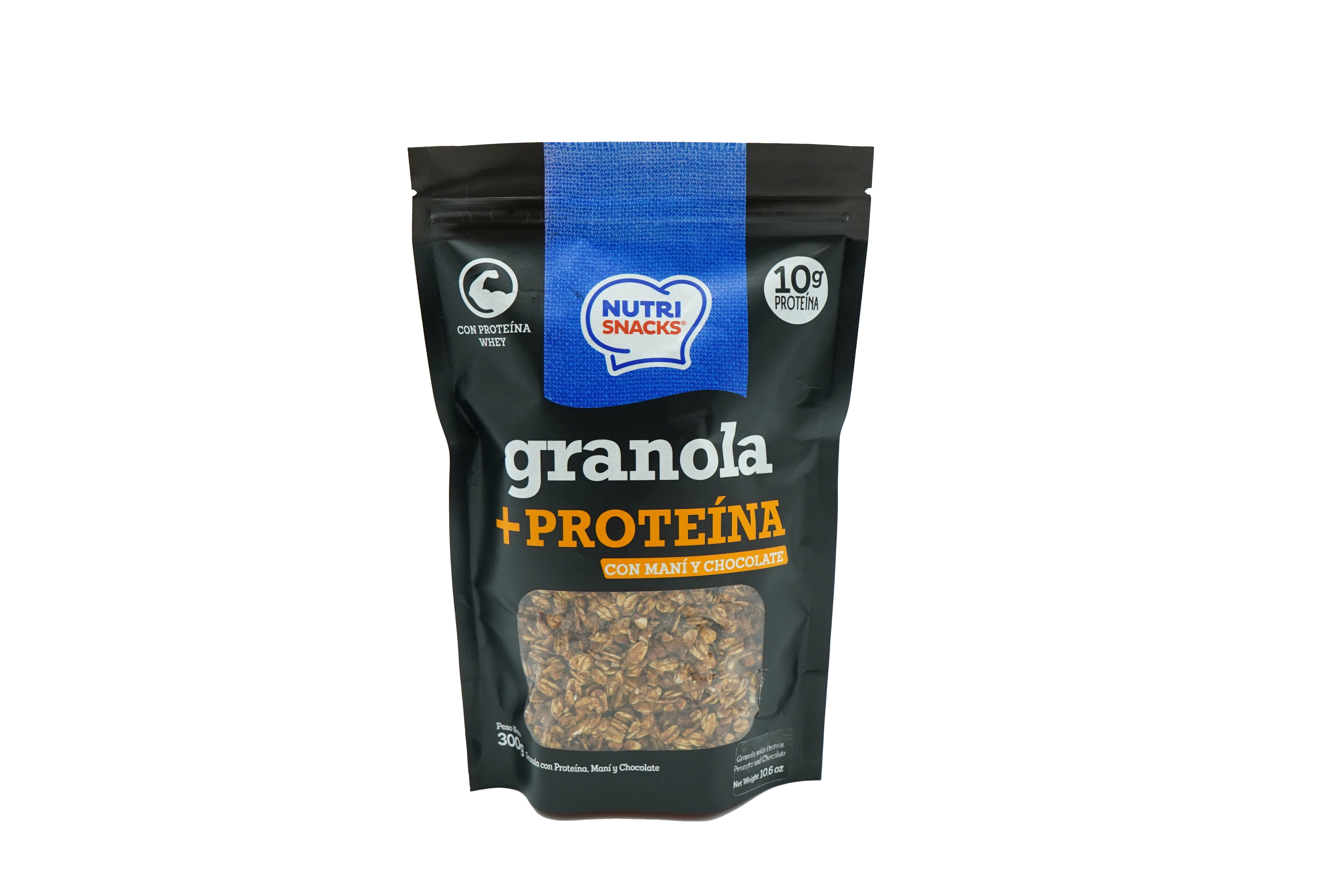Nutrisnacks Granola + Protein with Chocolate and Peanuts, 10.6 oz. Resealable Bag