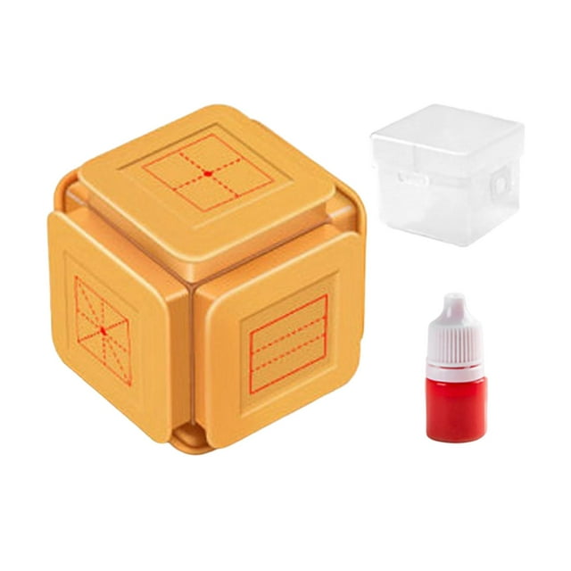 Rongfmy Portable Teaching Stamp Exercises Learning for Preschool Elementary Teachers orange small case
