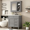 thumbnail image 2 of Miekor 30'' Bathroom Vanity with Top Sink, Modern Bathroom Storage Cabinet with 2 Drawers and a Tip-out Drawer, Freestanding Vanity Set with Mirror Cabinet, Single Sink Bathroom Vanity W5U6AAE, 2 of 9