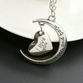 thumbnail image 4 of Collar con colgante de corazón y luna de lujo "Te amo", joyería de San Valentín, regalo para ella (plata), 4 of 7