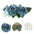 thumbnail image 3 of Unique Bargains 1 Pc Women's Styling Simulated Flowers Hair Clips Comb for Parties Blue Polyester Fabric Iron, 3 of 4