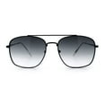 thumbnail image 4 of Mens Classic Double Bridge Rectangular Metal Rim Mobster Sunglasses Black - Smoke, 4 of 7