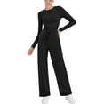thumbnail image 2 of Women's 2026 Matching Sets Long Sleeve Tops Wide Leg Pants Casual Two Piece Lounge Outfits, 2 of 4