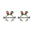 thumbnail image 1 of zttd pair nipple shields fangs design body jewelry steel barbell rings body jewelry accessories for women girls, 1 of 3