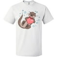 thumbnail image 3 of Inktastic Cute Smiling Valentine's Day Otter with Heart T-Shirt, 3 of 5