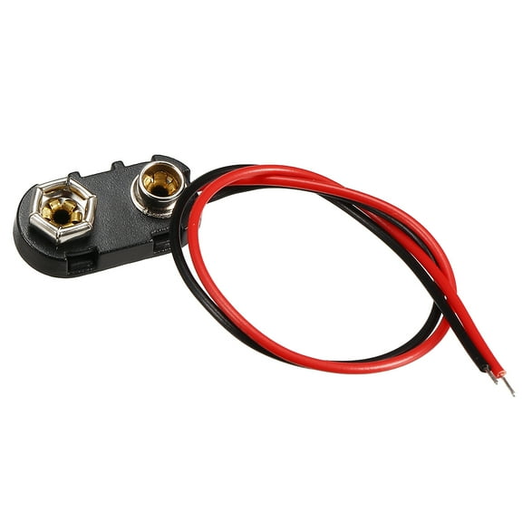DC 9V Battery Clip I-Type Buckle Connector Plastic Shell  Wire 15cm Long