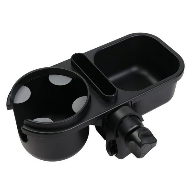 Portavasos 3 en 1 para cochecito con bandeja para refrigerios y soporte para teléfono, portavasos universal antideslizante y soporte para teléfono para cochecito, bicicleta, silla de ruedas, anda