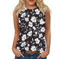 thumbnail image 1 of Snorda Débardeurs pour Femmes Grande Taille Mode Féminine Décontractée Été Imprimé Sans Manches Col Rond Haut Blouse Débardeur P-5TG, 1 of 5