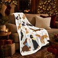 thumbnail image 3 of Playful Dachshunds With Bandanas Flowers And Hearts, Soft Flannel Blanket with Playful Animal Illustration Print, Housewarming Gift and Home Decor for Bedroom and Living Room, 3 of 7