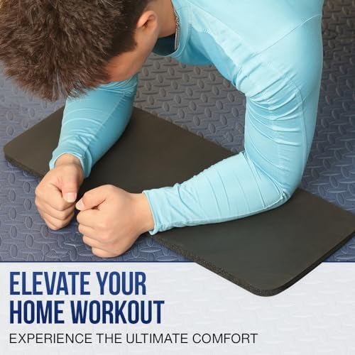 Yoga Knee Pads Cushion, Thick 1" (25mm) Workout Mat Provides Cushion for Kneeling & Elbows, Non-Slip & Portable Exercise Kneeling Pad for Yoga, Elbow, Wrist Pain, Planks, Pushups & Floor Exercises