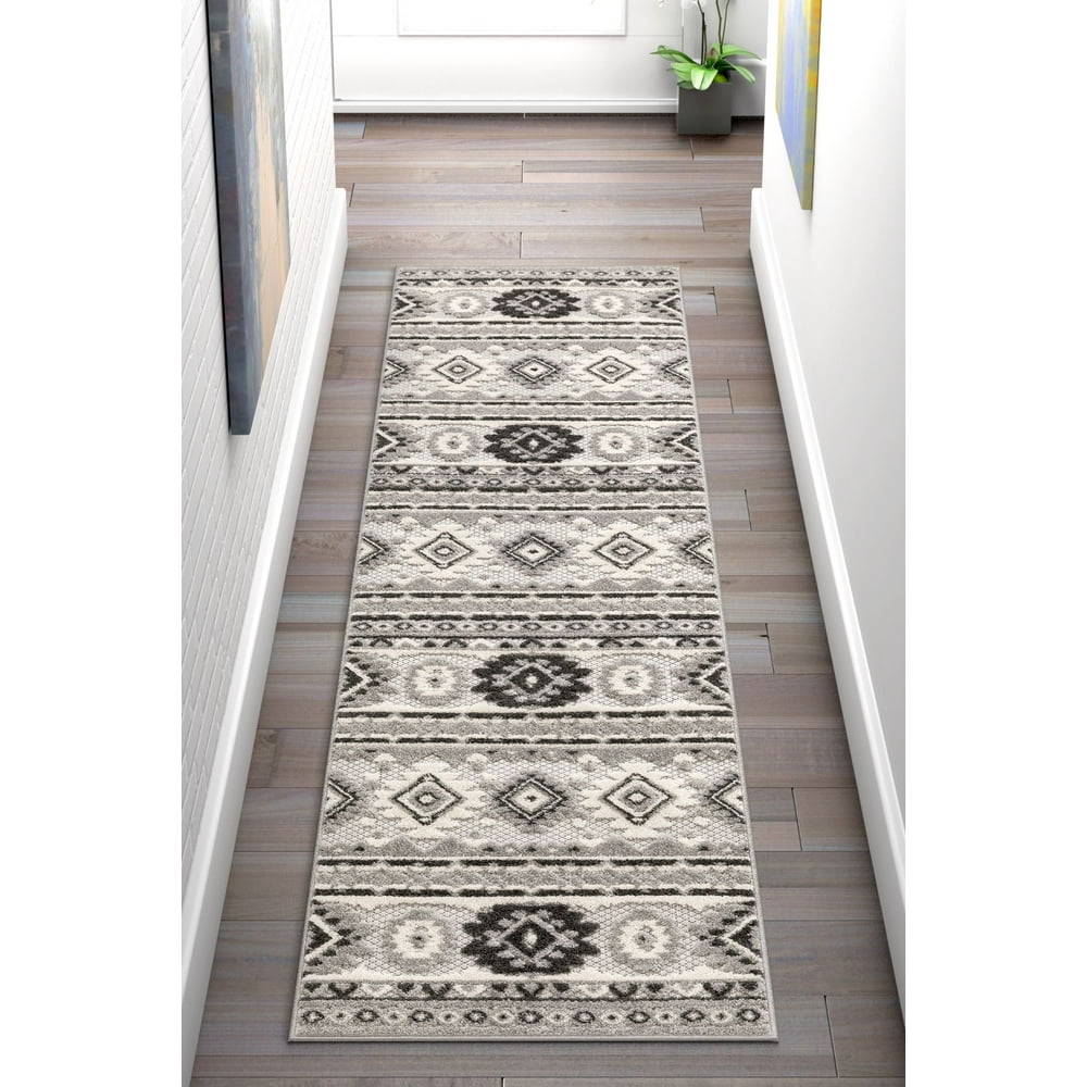 Well Woven Tuscon Grey Indoor/Outdoor Southwestern Area Rug High
