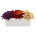 thumbnail image 1 of Nearly Natural 1598-AS Dahlia Artificial Arrangement in White Planter - Assorted Color, 1 of 1