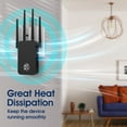 thumbnail image 6 of WiFi Range Extender, 1200Mbps Signal Booster Repeater Cover up to 2100 Sq.ft, 2.4 & 5GHz Dual Band WiFi Extender, 4 Antennas 360° Full Coverage Wireless Internet Amplifier for Smart Home Devices, 6 of 6