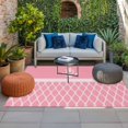 thumbnail image 2 of Anchor Morocco Outdoor Rug for Patio/Deck/Porch, Non-Slip Large Area Rug 5 x 7 Ft, Modern Nautical Pink Boho Stripes Indoor Outdoor Rugs Washable Area Rugs, Reversible Camping Rug Carpet Runner, 2 of 8
