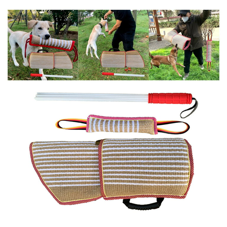 3x Dog Bite Training Set Biting Tugging Toy Arm Protection Pet Supplies Dog  Training Rod for Small Medium Large Dogs All Breed Puppy Playing Red