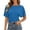 c-187Light Blue997, variant on CUSTG Women Elegant Batwing Sleeve Solid Color Round Neck T-Shirt For Casual Everyday Wear Trendy Female Summer Tops