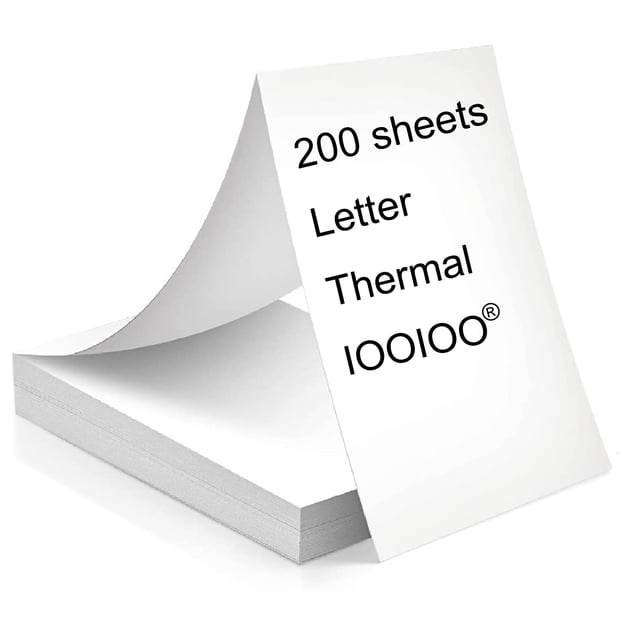 Papel para impresora térmica IOOIOO 8.5 x 11 pulgadas, 200 páginas