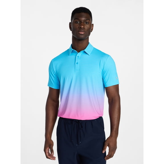 Birdie Bound Men's& Big & Tall Men's Ombre Stripe Polo Shirt with Short Sleeves, Sizes XS-4XLT