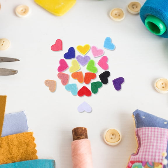 Uonlytech 20Pcs DIY Love Shape Iron on Embroidered Patches for Clothes Hats and Home Textiles