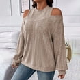 thumbnail image 7 of ylioge Sweaters for Women, Womens Oversized Off Shoulder Sweater Warm Lightweight Casual Loose Long Sleeve Crewneck Pullover Solid Color Knitting Sweater Fall, 7 of 7