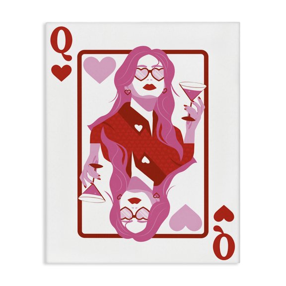 Stupell Industries Contemporary Queen of Hearts Girl Canvas Art, 16 x 20, by Angela Nickeas