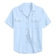 thumbnail image 5 of Mens Loose Fit Camisas Verano Manga Corta Solapa Botón Arriba, Estilo de Cárdigan de Color Sólido con Bolsillo para Casual, 5 of 8