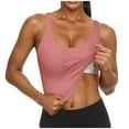 thumbnail image 2 of Tops para mujer,Blusa informal sin mangas con cuello en U para mujer, de poliéster, con acolchado en el pecho, largo normal, para uso diario, sopatenor, 2 of 8