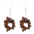thumbnail image 1 of Xiao Hua Pendientes de piedra natural personalizados, pendientes colgantes con cuentas irregulares de piedra natural (marrón), 1 of 4