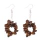 thumbnail image 1 of Xiao Hua Pendientes de piedra natural personalizados, pendientes colgantes con cuentas irregulares de piedra natural (marrón), 1 of 4