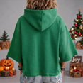 thumbnail image 4 of Thanksgiving Shirts for Women Happy Hallothanksmas Halloween Christmas 3/4 Sleeve Hooded Sweatshirt Graphic Tee Tops, 4 of 4