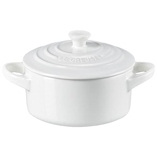 Le Creuset Gres Mini Cocotte Redondo, 8 oz., Blanco Le Creuset Le Creuset