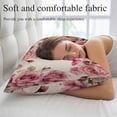 thumbnail image 5 of Pink Roses Pillow Covers, Linen Long Throw Pillow Case, Spring Floral Elegant Pastoral Butterfly Retro Holiday Pillow Protector Decorative Cushion Cover for Living Room/Bedroom 12" x 20", 5 of 8