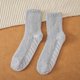 thumbnail image 5 of Qarigey 1 par de calcetines de poliéster para mujer, lavables, reutilizables, elegantes, informales, transpirables, de Color sólido, antideslizantes, Medias gris claro, 5 of 6