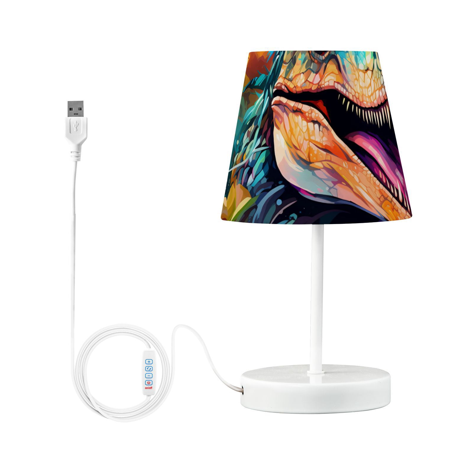 Dinosaur Colorful LED Desk Lamp Table Lamp USB Bedside Nightstand Small Lamp for Bedroom Living Room Kids Room