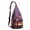 Black-12, variant on Palm Tree Paradise Sling Backpack - Vibrant Hawaiian Island Print, Fashionable Multi-Functional Daypack