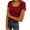 Burgundy, variant on Women's Ribbed Tops Short Sleeve Basic Tees Scalloped Lace Crewneck Fitted Tops Casual Summer Trendy Clothing,Blue