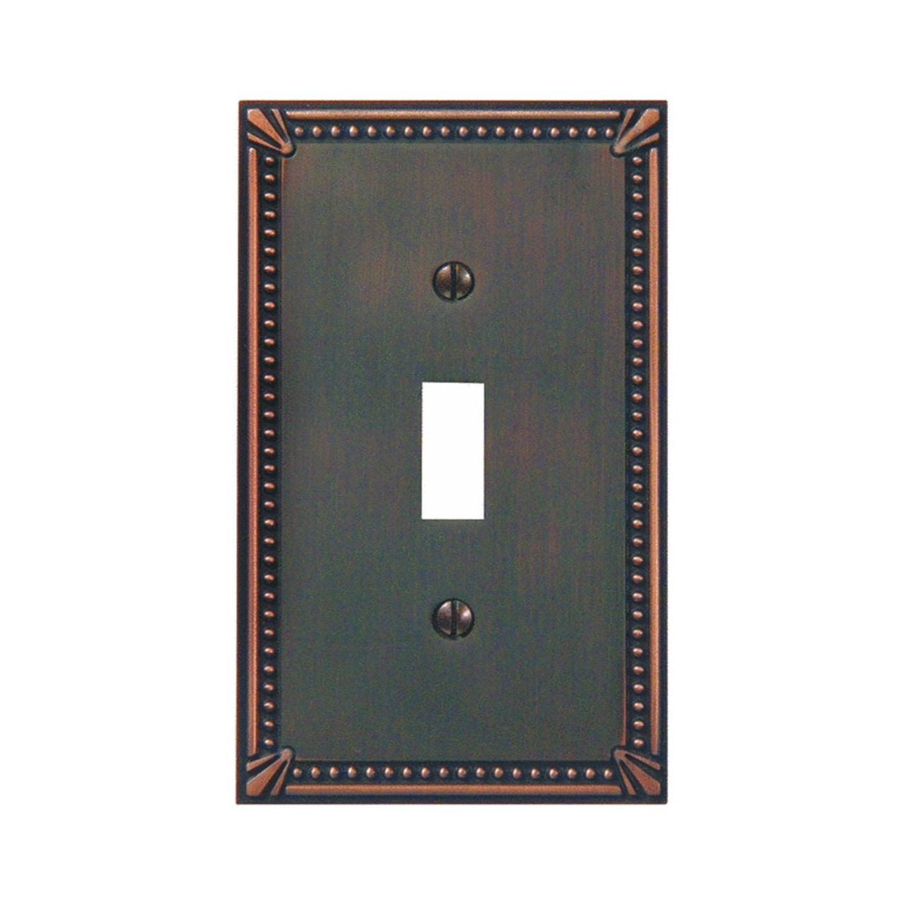Bronze Jackson Deerfield 3001AZ Imperial Bead Antique Single Toggle Wall Plate