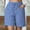 Blue, variant on Hvot&aat Women's Bermuda Long Shorts Solid Color Elastic Drawstring Waist Lounge Running Athletic Shorts with Pockets
