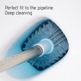 thumbnail image 6 of Toilet Brush with Base, Ergonomic Handle, Long 16.14 Inch Handle, High-Heeled Design, Silica Gel Bristles for Thorough Cleaning, Quick-Drying Ventilated Base White, 6 of 9